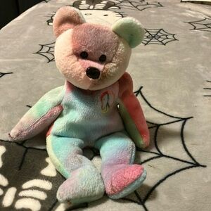 Tye dye peace beanie baby